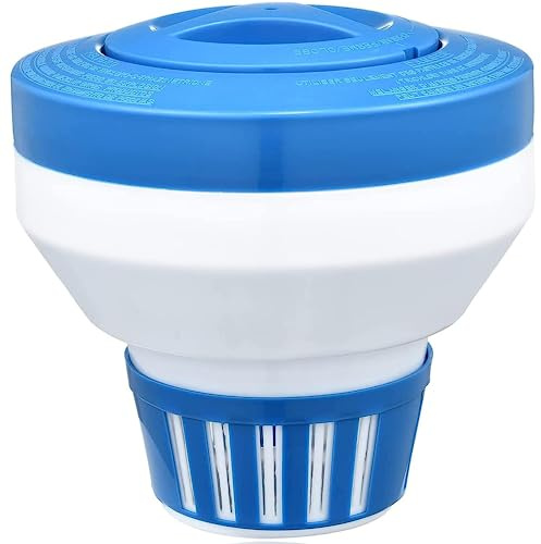 Flotteur Chlore Piscine, Distributeur de Chlore Flottant pour Galets 250g, Doseur Chlore Piscine Réglable, Diffuseur Chlore Piscine & Spa