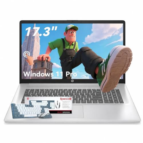 HP 17.3 Inch Laptop 2026, Intel Core i5-1334U, 32GB RAM 1TB SSD, Backlit Keyboard, Fingerprint Reader, Windows 11 Pro with Copilot Ai, Laptop for Business, Office and Student with Patented KB Kit