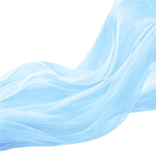 Weicher Organza Tüllstoff 160cm x 3 Meter/5M/10M, Transparenter Netzstoff Dekostoff Zum Nähen Für Hochzeit, Party, Torbogen, Kleid, Tüllrock, Schleier Und DIY Deko (Himmelblau, 160cm x 3 Meter)