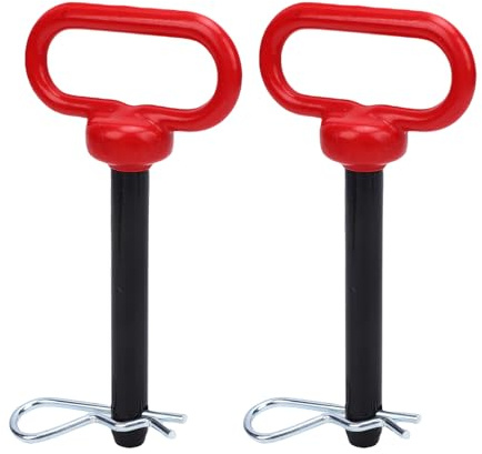 Heavy Duty Trailer Hitch Pin, Carbon Steel Hitch Pin with Black Powder Coating & Rubber Handle, Ideal for Lawn Tractors, Mowers, Trailers, ATVs & Carts