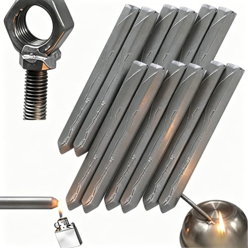 Barre De Soudage En Aluminium, Barre De Soudage, Baguettes De Soudure Universelle Basse Température Tige, Soudages En Poudre, Fer Facile à Fondre Avec Briquet Barres d'Étain à Souder (12PCS)