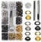 KINDPMA 200pcs Ösen Set Ösen Werkzeug Kit Grommet Werkzeug Kit Ösenzange Planenösen Ösen Scheiben 6mm Locheisen mit Box Nietösen für DIY Leder Schuhe Planen Stoff Papier Markisen Gürtel