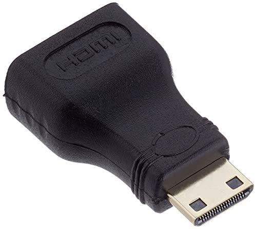 PremiumCord Adapter HDMI A auf Mini HDMI, Buchse auf Stecker, für Full HD 1080p, 3D, Farbe schwarz, Vergoldete Anschlüsse