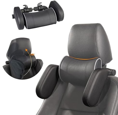 Todeco Kopfstütze Auto Nackenkissen, 180º Verstellbare Auto Kissen Kopfstütze, Nackenstütze Autokissen mit Teleskopstange für Kinder & Erwachsene, Auto Schlafkissen passen zum Langen Reisen Urlaub