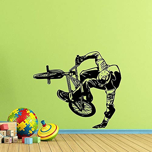 Fahrrad Wandtattoo Logo Bmx Motorrad Geschenk Trick Fitnessstudio Poster Sportaufkleber Vinyl Inspirierende Wohnkultur Wallpaper 42X37Cm