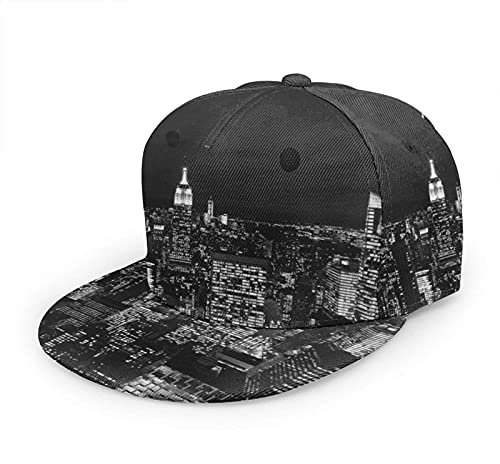 Oaieltj Unisex Baseball Cap Herren Damen Einstellbare Snapback Trucker Hat Mode Hip-Hop Baseball Cap, New York City Skyline Schwarz, One size