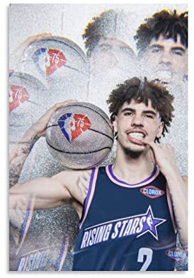 TUOAN Basketball-Fan-Poster, Lamelo-Ball, Kunstwerke, Leinwand, Poster, Wandkunstdrucke, moderne Dekoration, 30 x 45 cm