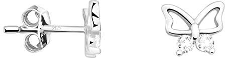 SOFIA MILANI - Damen Ohrringe 925 Silber - mit Zirkonia Steinen - Schmetterling Ohrstecker - E1791