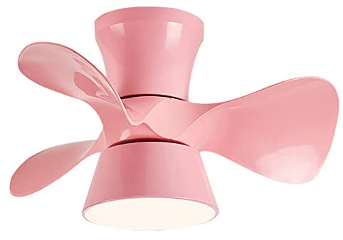 YFouCnd I Kids Ceiling Fan with Lighting Reversible Silent 6 Speeds Fan Ceiling Light LED Dimmable Ceiling Fan Light with Remote Control Modern Bedroom Quiet Ceiling Fan Light with Timer,Pink