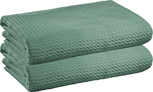 Erwin Müller Sommerdecke Siena im 2er-Pack, Baumwolldecke Jade Größe 100x150 cm - luftig-leicht, weiche Qualität, sehr angenehm - 100% Baumwolle