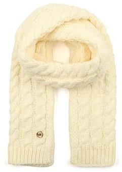 Michael Kors Damen Moving Cables Scarf, Stylish Fashion Accessory Women, Ideal for Cold Weather Schal, Cream, Einheitsgröße