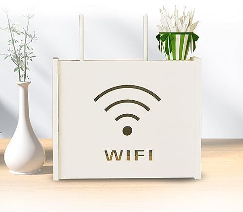 Cajas para WiFi Router Rack Cajas de Almacenamiento de Enrutador WiFi Soporte para Router de Mesa Caja Decorativa Oculta Router,A24x8.5x20cm