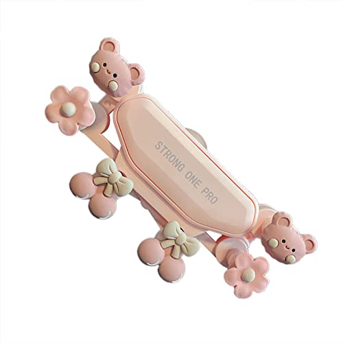 Kufoo Kfz-Handyhalterung, Geräuscharm, Stoßfest, Niedliche Handyhalterung für 10,2 Bis 17,8 cm Große Handys (Rosa süßer Bär)