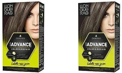 Llongueras Advance Tinte de Cabello Permanente Tono #4 Castaño Medio (Paquete de 2)