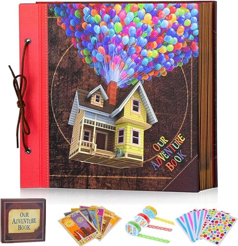 Our Adventure Book 30,5 x 30,5 cm, Scrapbook-Album, groß, handgefertigt, Reise-Scrapbook 60 Seiten, DIY-Album für Jahrestag, Hochzeit, Reisen, Schreiben, Baby, Freunde, Familie, Paargeschenke (30,5 cm