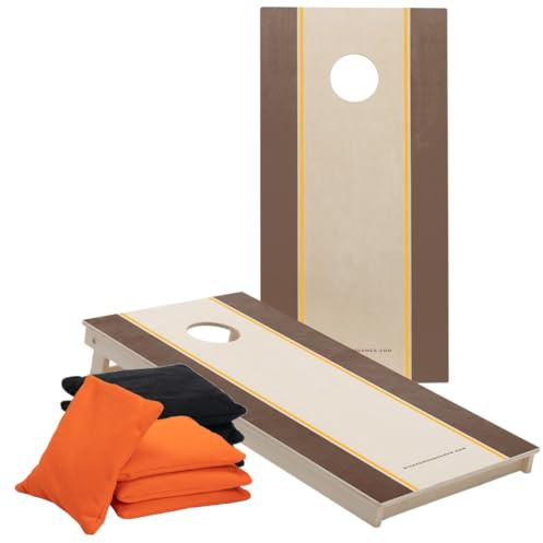 Cornhole Set – 120 x 60 cm - Sackloch Spiel – Wicked Wood – offiziell ACL-lizensiertes Set of Boards – 2 x 4 Cornhole säckchen 450gr - Cornhole Spiel Outdoor