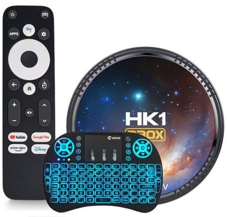 Android TV Box 13.0, HK1 RBOX W2T S905X2 Quad-Core Cortex-A53 CPU 4GB RAM 64GB ROM, 2,4Ghz / 5Ghz Dual-Band Wifi6 4K Ultra HD Auflösung BT5.0 Mit Mini Wireless Tastatur, 4gb+32gb