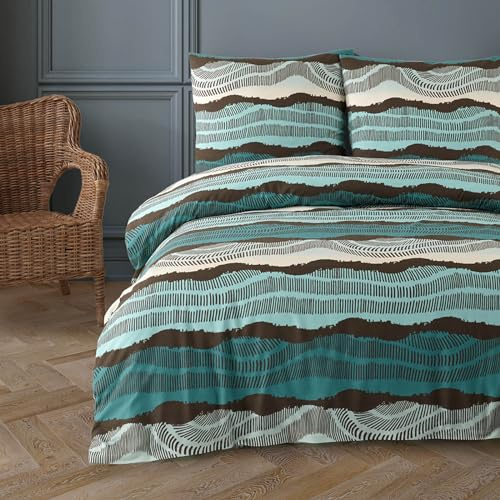 Buymax® Bettwäsche 155x220 80% Baumwolle, 20% Polyester 4-Teilig Bettbezug - Bettwäsche-Set 155 x 220cm mit 2 mal Kissenbezüge 80x80cm, ÖKO-TEX Baumwollmischung-Bettdeckenbezug mit Reißverschluss