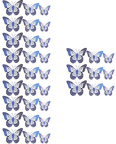 Housoutil 4 Sets Schmetterlings-wandaufkleber 3d-aufkleber Großer Schmetterlings-aufkleber Für Wohnzimmer Wandkunst- 60 Stück * 4