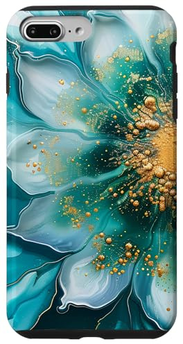 Türkis Naturstein Mandala Blumen Design Hülle für iPhone 7 Plus/8 Plus
