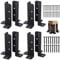 Lot de 8 supports de poteau de clôture réglables – Convient pour poteaux de terrasse de 3,8 x 3,8 cm, 2 x 5, 2 x 4, 4 x 4 ; kit de réparation robuste pour poteaux de terrasse et supports de pergola