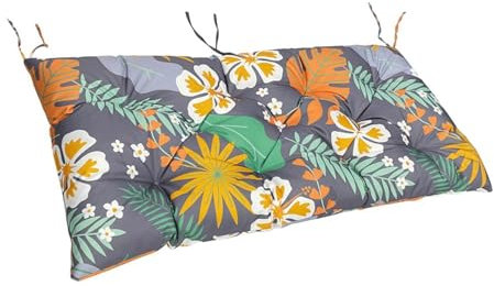 Home Garden Bench Cushion,8cm Thick Waterproof Seat Cushions,2 or 3 Seater Replacement Cushions Pad for Outdoor Patio Park Bench Swing Chair(Flower pattern-B,120X50X8CM)