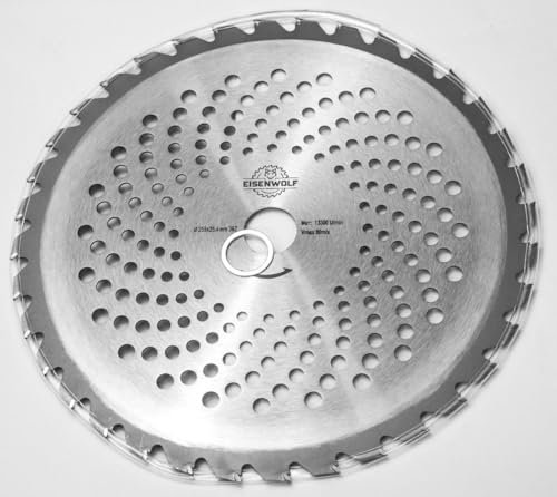 255x25,4 mm Schneideblatt für Kreissägen, Motorsensen oder Freischneider mit 36 scharfkantigen TCT-Zähnen