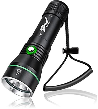 WINDFIRE Torcia Subacquea Luci Subacquee, 8000 Lumen Torcia Impermeabile, 3 Modalità Luce Subacquea Snorkeling con Ricaricabile Batterie per Immersioni Notturne