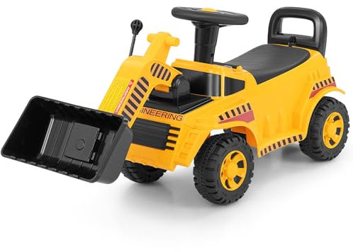 SOARS Kinder Sitzbagger, Aufsitzbagger mit Stauraum & Schaufel, Sandbagger mit Hupe, Rutscher Bagger, Bagger zum draufsitzen, Rutscherfahrzeug, für Kinder ab 1 Jahr