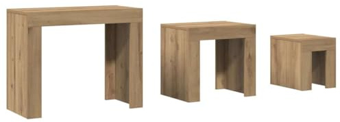 vidaXL Satztische 3 STK. Artisan-Eiche Holzwerkstoff