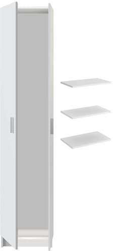 HABITMOBEL Armario Despensero escobero Auxiliar de Madera de 1 Puerta Blanco