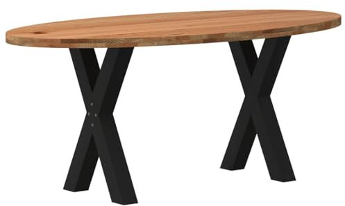 vidaXL Esstisch Hellbraun 180x90x74 cm Massivholz Eiche Oval, Küchentisch, Restauranttisch, Tisch Restaurant, Esszimmertisch, Bistrotisch
