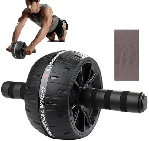 Bauchtrainer Roller, Fitness Ab Wheel, Core Strength Training Equipment, Home Gym Ab Machine, Ab Wheel Roller mit Kniepolster für Bauchkraft, Rumpftraining und Home Gym Workouts
