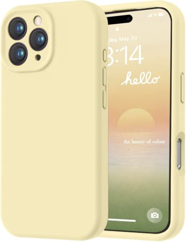LOVE 3000 Designed for iPhone 16 Pro Max Case, Premium Silicone with [Soft Anti-Scratch Microfiber Lining] Shockproof Protective Phone Case for Lanyard 6.9, Creamy Yellow