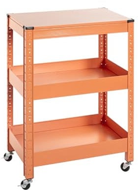 HAKU Möbel Carrito de Servicio para Muebles, Naranja, Metal, Dimensiones 50 cm de Ancho x 75 cm de Alto x 32 cm de Profundidad, Estilo Moderno