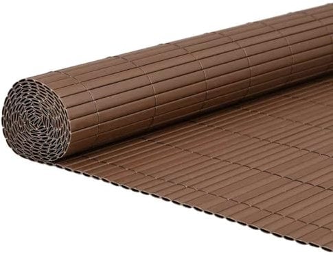 vidaXL Gartenzaun Doppelseitig Braun 1,8x5 m PVC, Sichtschutzmatte, Sichtschutz, Zaun, Sichtschutzzaun, Windschutz, Windschutzmatte, Sonnenschutzmatte