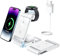 Wireless Charging Station for iPhone Wireless Charger 3 in 1 Charging Station for Apple,Foldable Stand for iPhone 16/15/14/13/12/11,for iWatch 10/9/Ultra/8/SE/7/6/5,for Airpods Pro 3 2 Silvery White