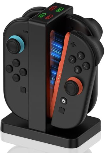 Charging Dock for Nintendo Switch 2, Diyife 4 in 1 Magnetic Joy Con Charger with Clear LED Light Bar, High-Speed Switch Controller Charger for Nintendo Switch 2 Joy Cons with Large LCD Screen
