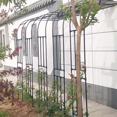 Yopappol Garten-Halbbogen-Spalier aus Metallstahlrohr, Rosenbogen-Laube, Außenlauben für Kletterpflanzen, Rosenranken, Stützgestell für Terrasse, Rasen, Hochzeitsfeier(180x240x40CM/5.9x7.9x1.3ft)