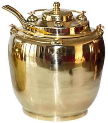 F Fityle Wine Warmer Pot Water Boiler Kitchen Utensils,Lightweight Portable Brass Coffee Pot for Home Kitchen Camping Picnic Milk, 300ml