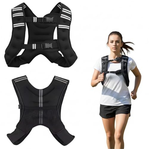 Weighted Vest 5kg 10kg Adjustable Fitness Training Running Jogging Gym Workout | Weighted Vest for Strength Training | deal for Gym Workouts, Yoga Training and Aerobic Exercises
