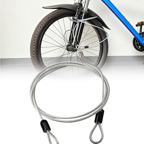 Ztolbriy 3 m Cable Antirrobo con Ojales Recubierto de Plástico, Candado Cable de Acero Plastificado, Cadena Larga para Candado, para Columpios de Garaje, Cascos, Muebles de Jardín, Patios y Bicicletas