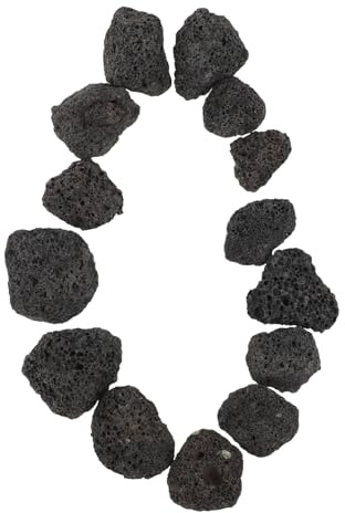 Vulkanstein Dekorstein für Aquarium, 400g Schwarzer Vulkangestein | Natürliche Lavastein Optik, Biofiltrierende Struktur, für Aquariensubstrat und Tischbrunnen
