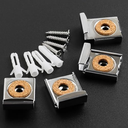 Rahmenloser Badezimmerspiegel-Wandmontageset mit Edelstahl-Glasklemmen, verstellbar für 4 6 mm Glas, inklusive Schrauben für sichere Befestigung