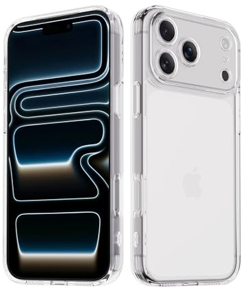 Mootobo Designed for iPhone 17 Pro Max Case with Camera Lens Full Cover Protection, 10FT Military Grade Drop Protection Phone Case with Anti-Fingerprint Matte Back 6.9 inch - Clear