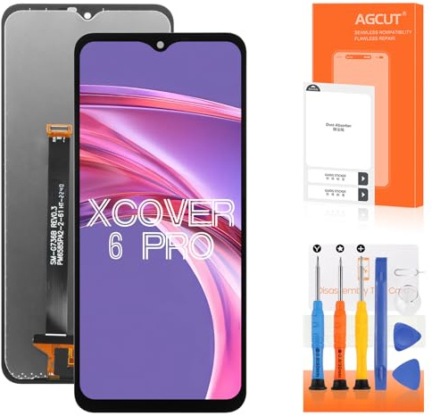 AGCUT LCD-Bildschirm für Samsung Galaxy Xcover 6 Pro SM-G736U SM-G736B LCD Display für Galaxy Xcover 6Pro Ersatzbildschirm Touchscreen Digitizer Set mit Reparatur Kit (Schwarz, TFT)
