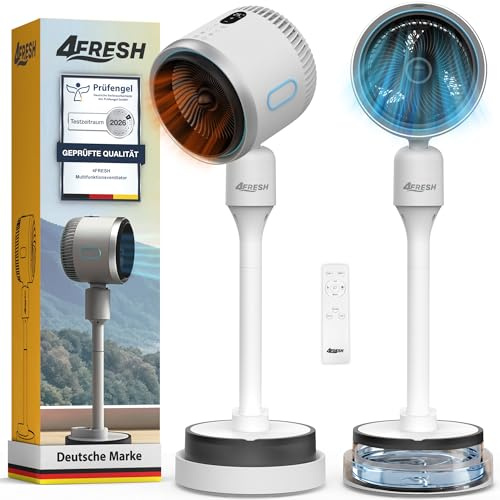 Ventilatore multifunzione 4 in 1 con raffrescatore d aria, termoventilatore, umidificatore e ioni negativi, 3 velocita, oscillazione 60° orizzontale, 30° verticale, timer 12 h, bianco