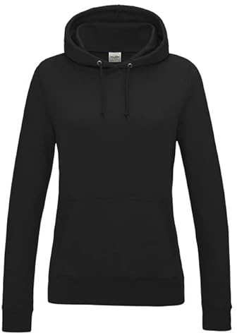 AWDis Women's Girlie College Hoodie, Black (Jet Black), 16 (Manufacturer Size:X-Large)