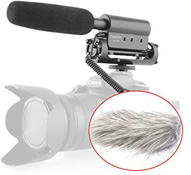 TAKSTAR SGC-598 Interview Photography Microphone Nikon/Canon Camcorder Camera/DV (SGC598 w Windsheild) (Medium)