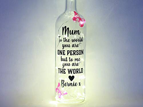 Personalised Mother's Day Gifts, Birthday Bottle Light for Mum from Children